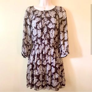 Club Monoco brown and cream floral dress, XS or small